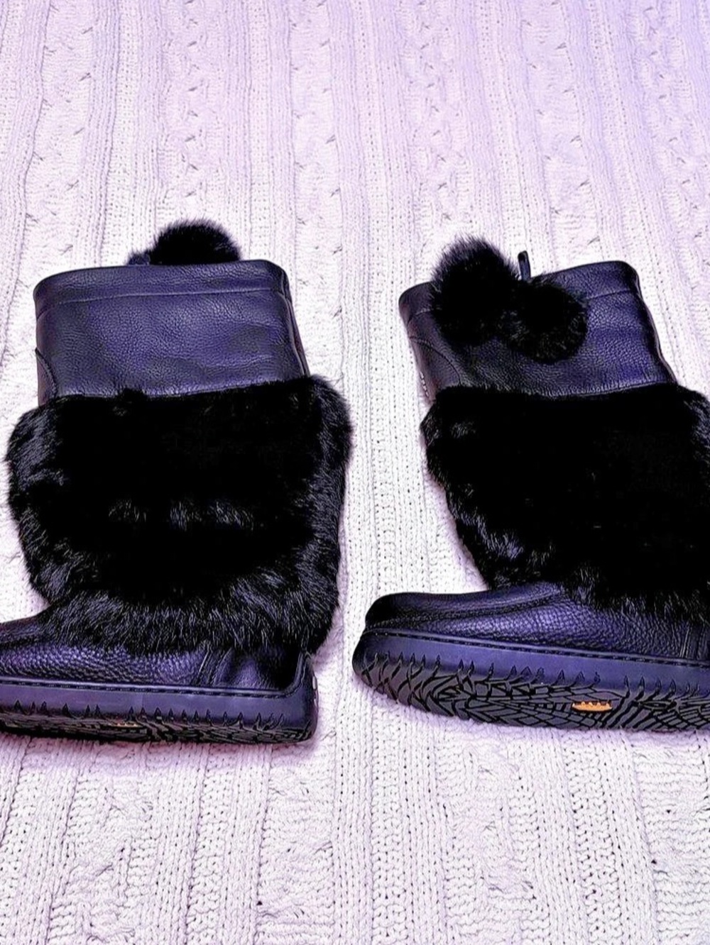 Manitobah Mukluk Black Fur Winter Boots